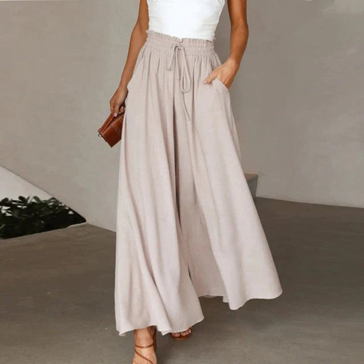Mairi | Flowing Shirred Waist Palazzo Pants