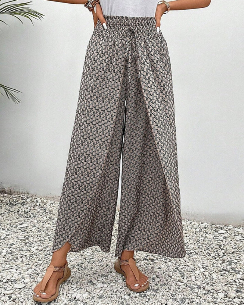 Eadie | Printed Relaxed Wide Leg Palazzo Pants
