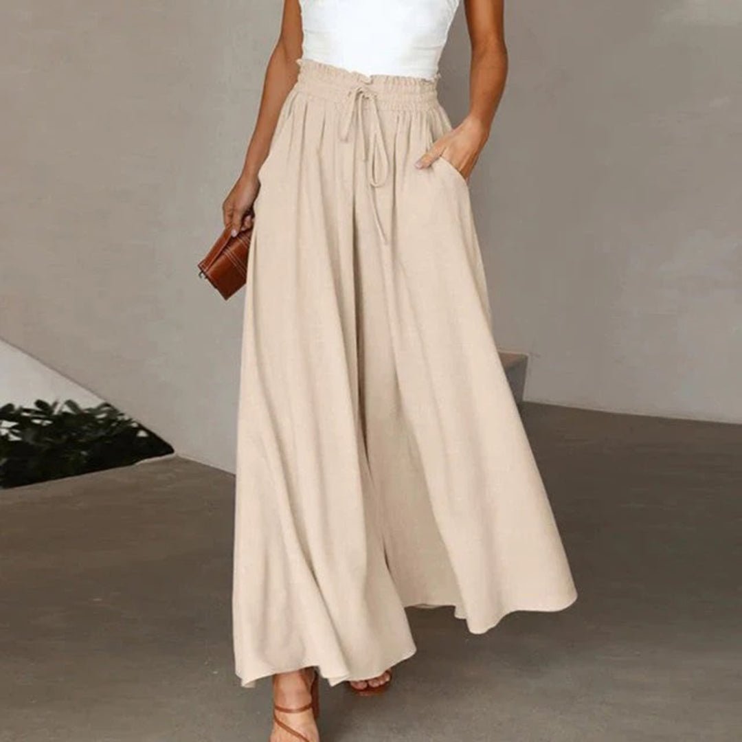 Mairi | Flowing Shirred Waist Palazzo Pants