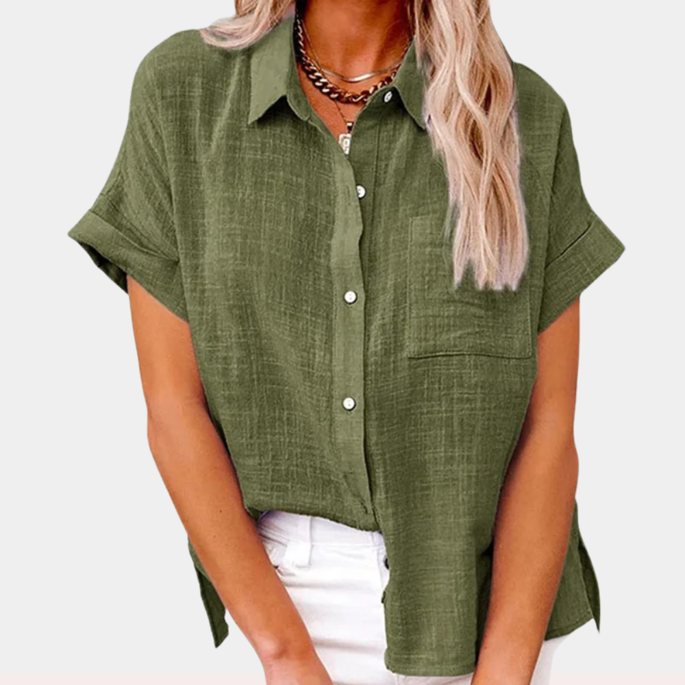 Nora | Relaxed Button-Front Blouse