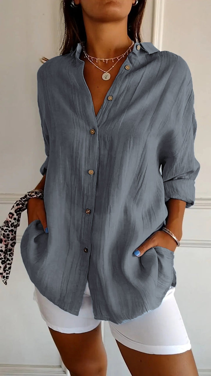 Hazel | Pleated Flowing Blouse