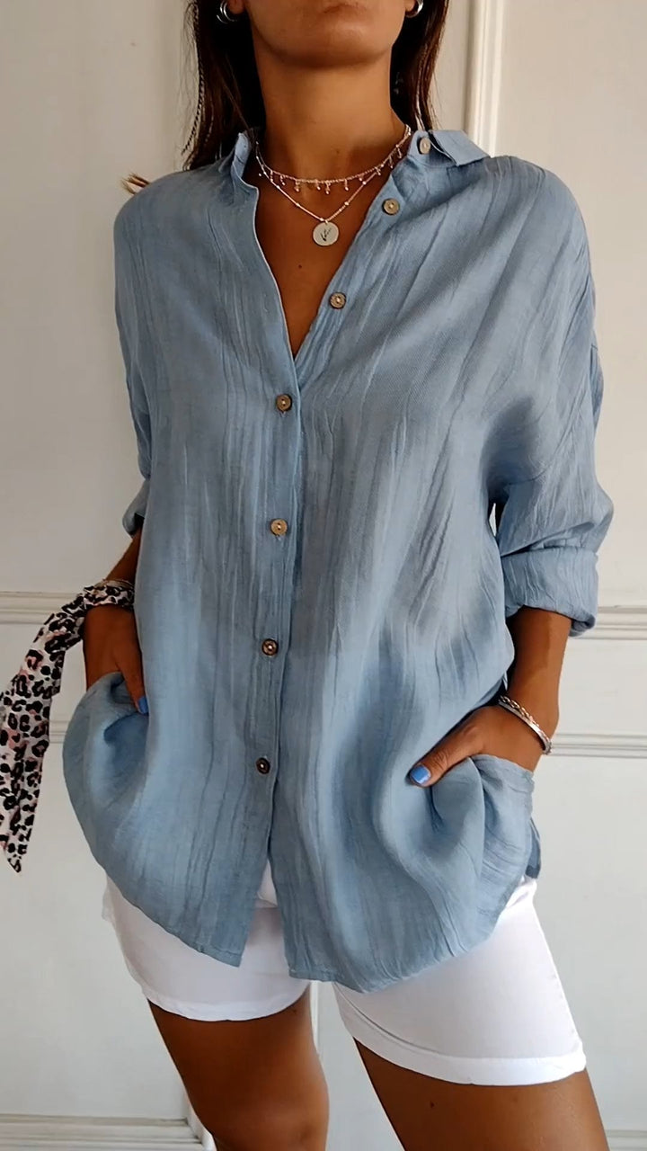Hazel | Pleated Flowing Blouse