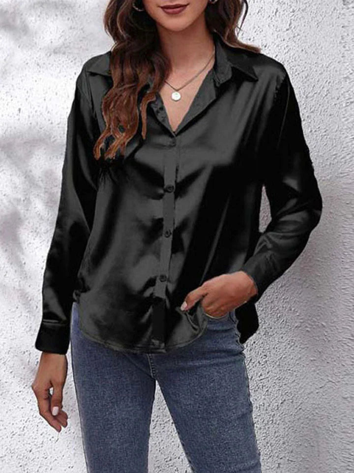 Fay | Satin Long-Sleeve Blouse