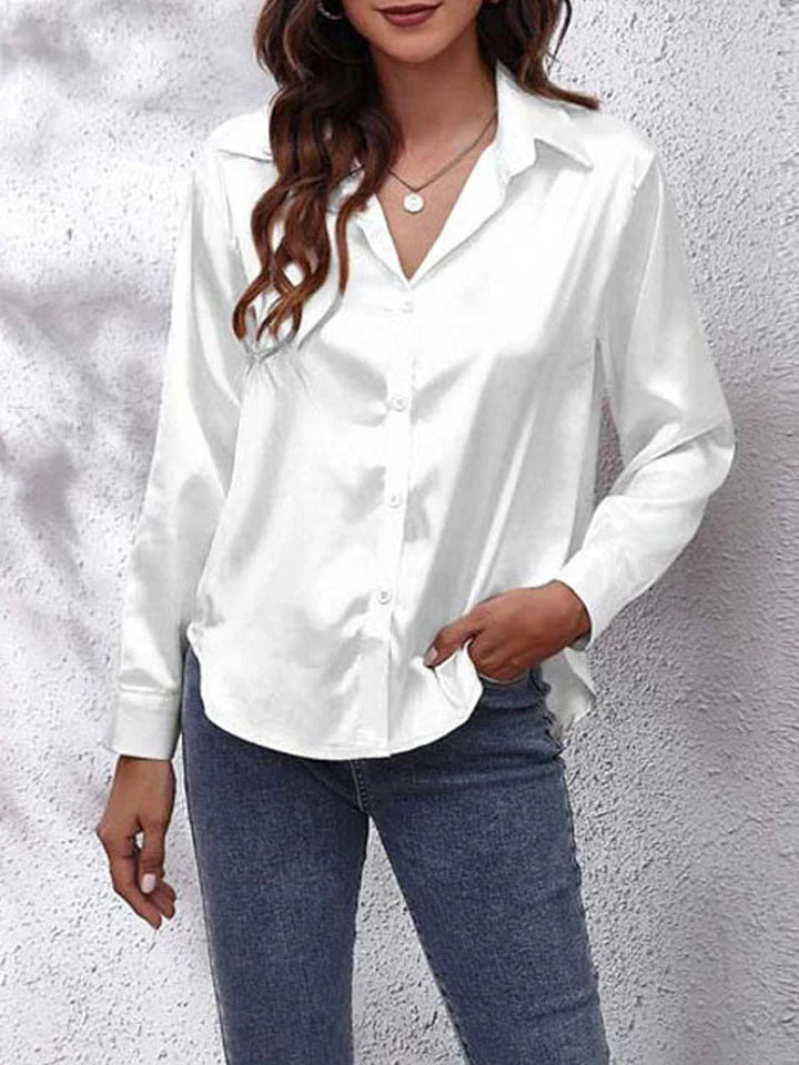 Fay | Satin Long-Sleeve Blouse