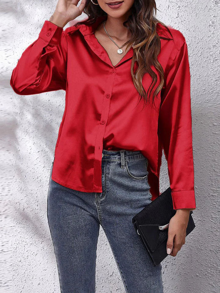Fay | Satin Long-Sleeve Blouse