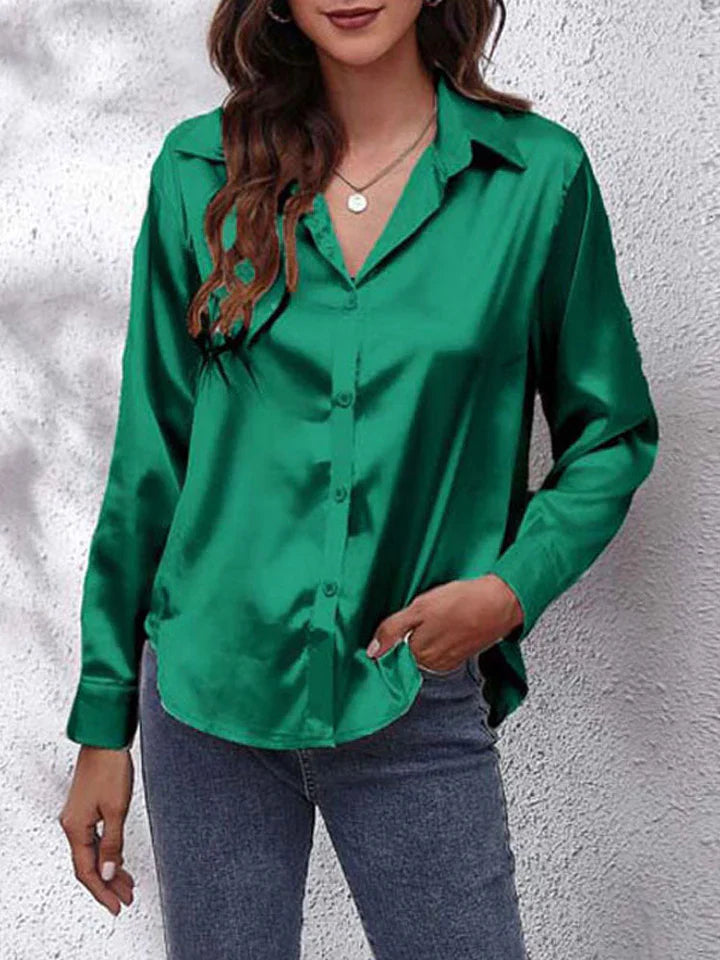 Fay | Satin Long-Sleeve Blouse