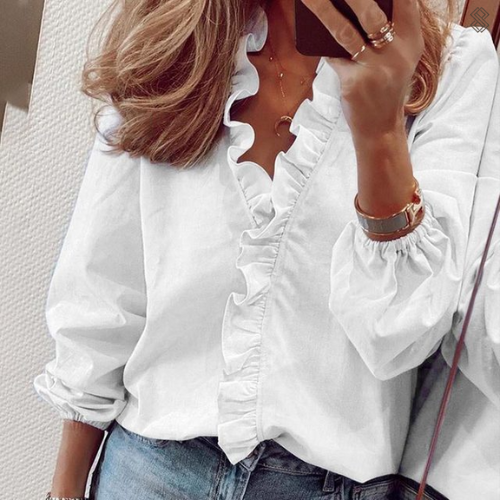 Kira | Ruffle Collar Blouse