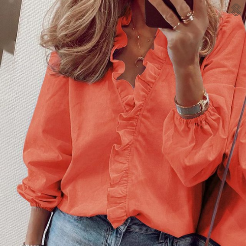 Kira | Ruffle Collar Blouse