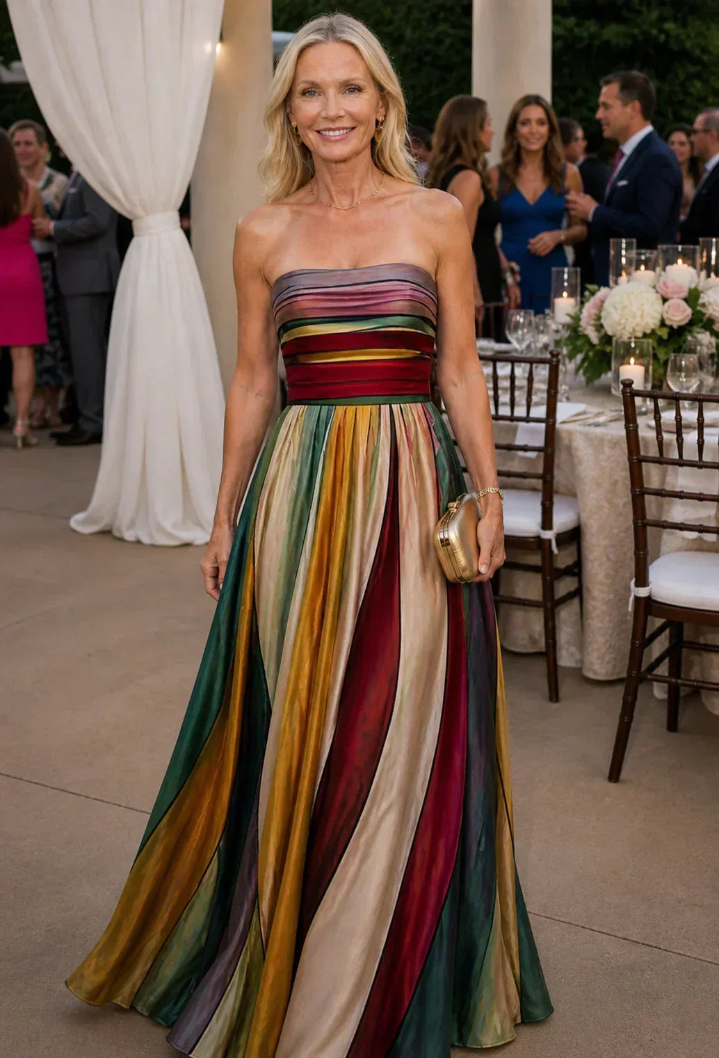 Alessia | Strapless Flared Dress, Easy and Elegant