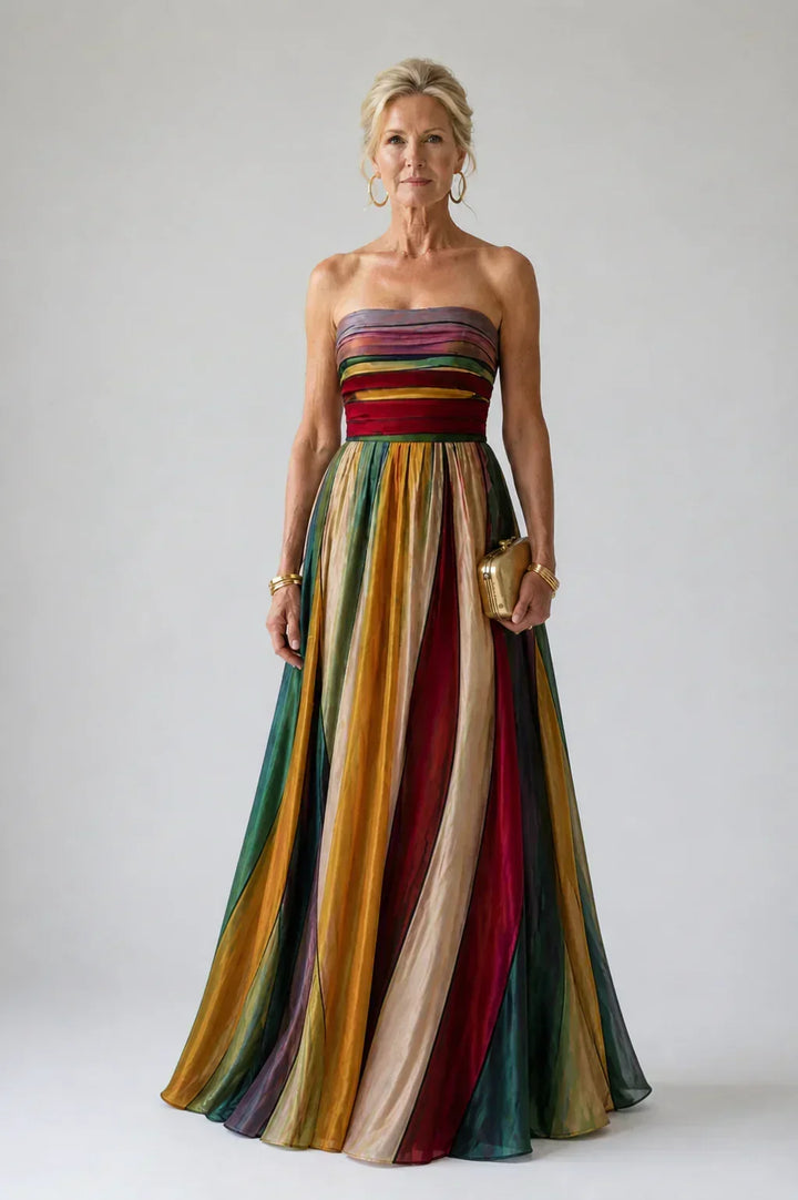 Alessia | Strapless Flared Dress, Easy and Elegant