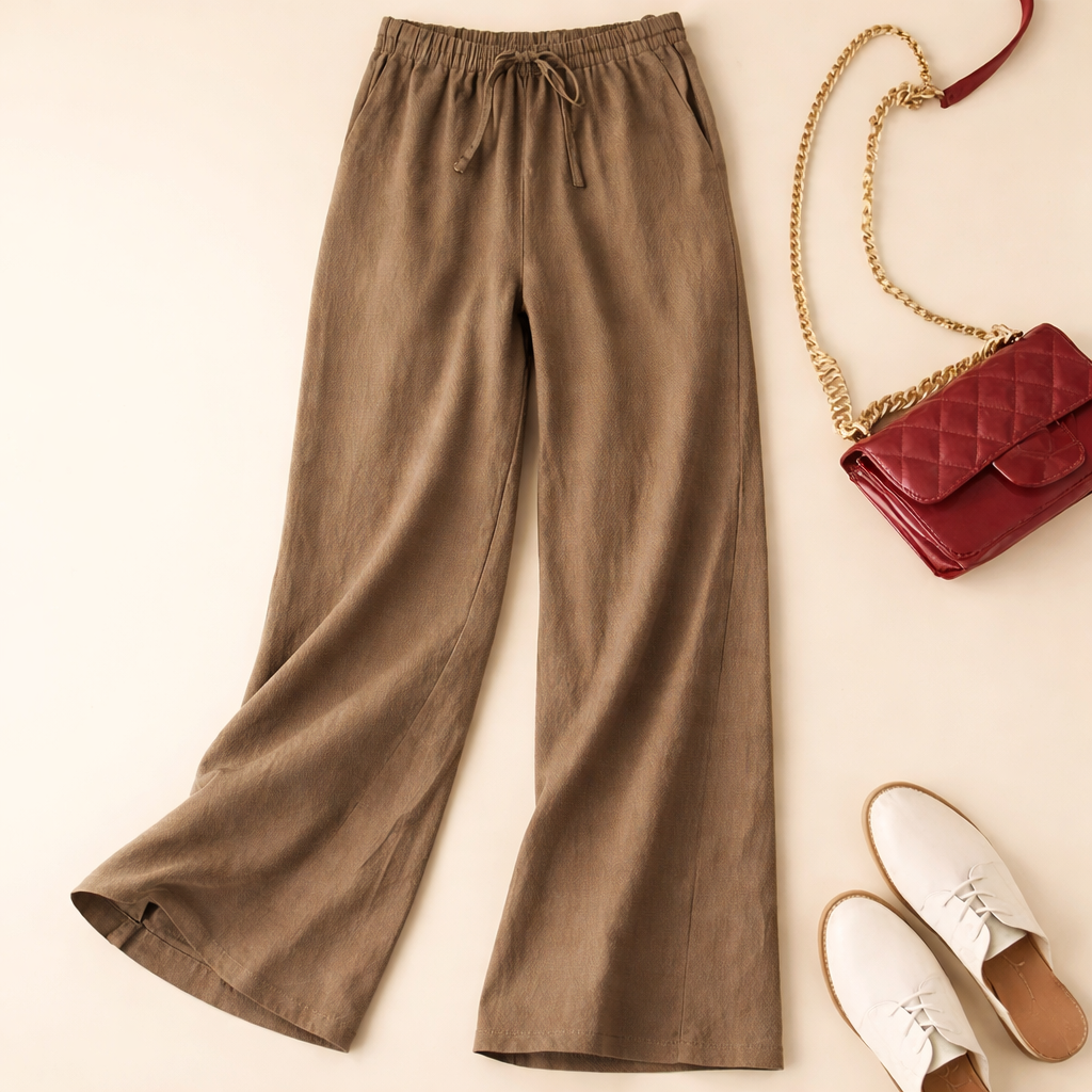 Therese | Easy Cropped Wide Leg Drawstring Pants