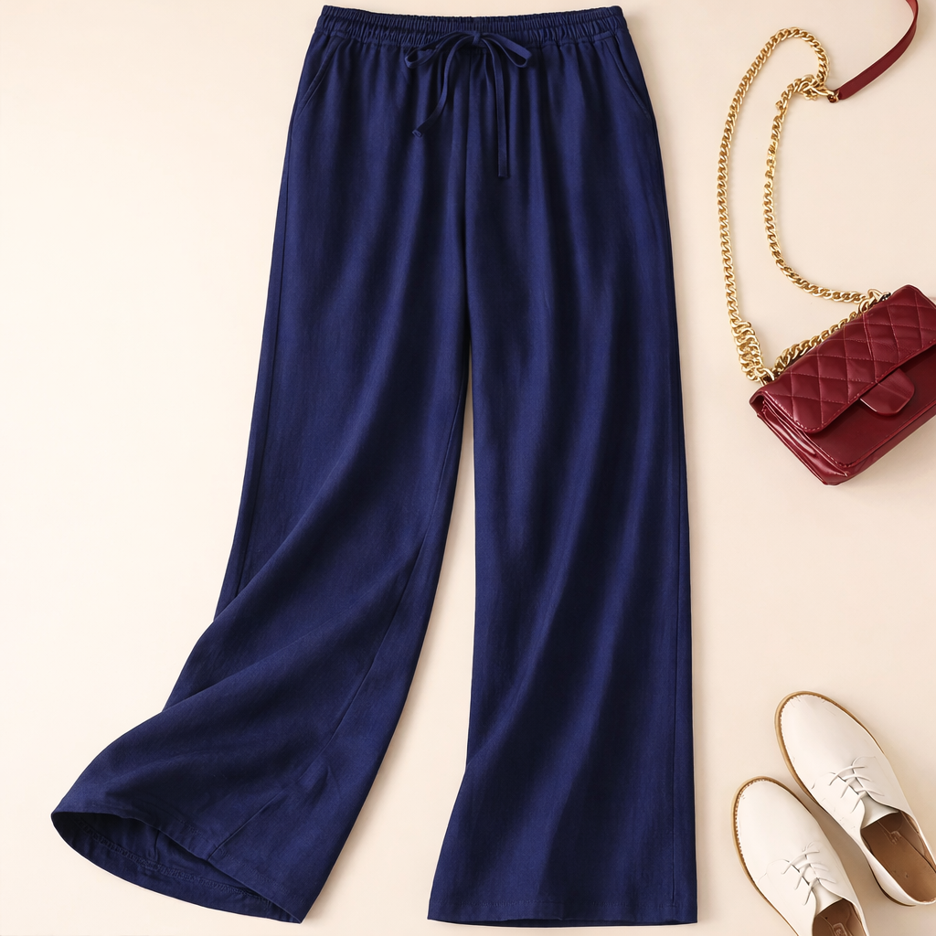 Therese | Easy Cropped Wide Leg Drawstring Pants