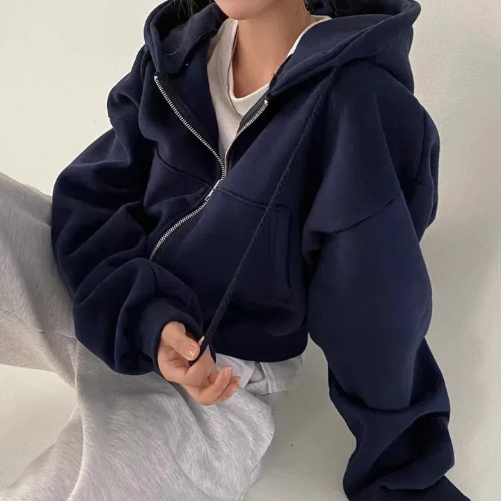 Cadence | Cropped Zip Up Hoodie