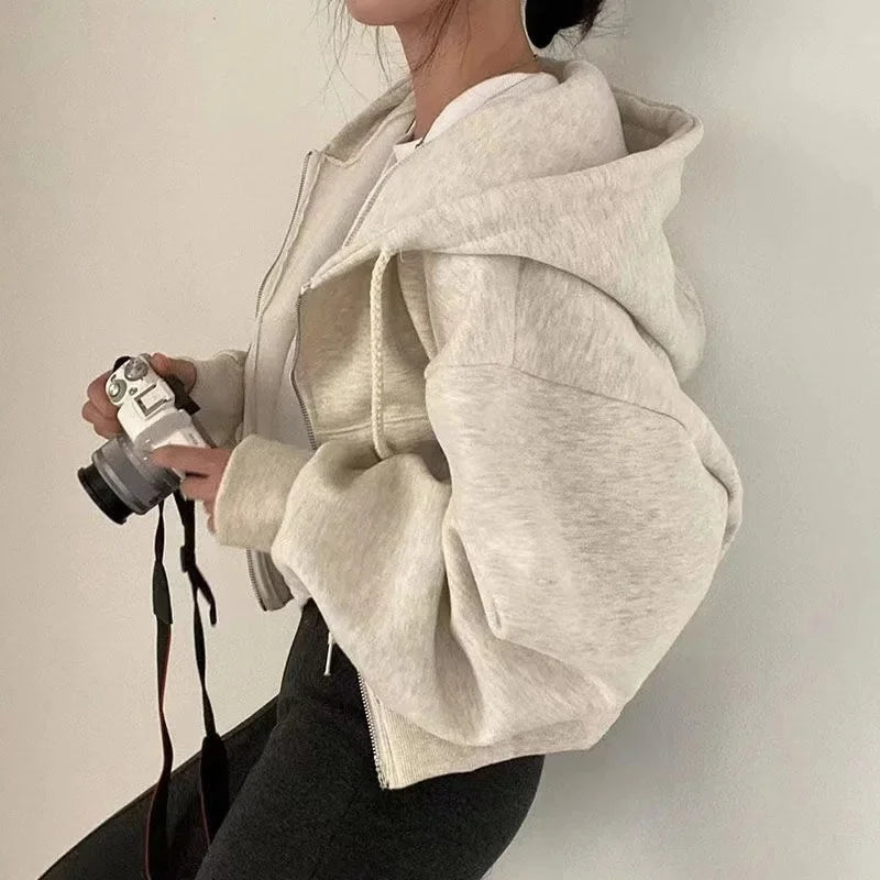 Cadence | Cropped Zip Up Hoodie