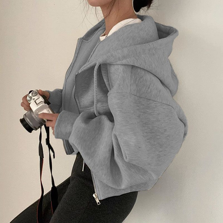 Cadence | Cropped Zip Up Hoodie