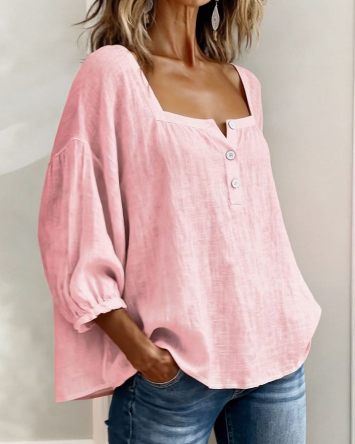 Uma | Square-Neck Puff-Sleeve Blouse