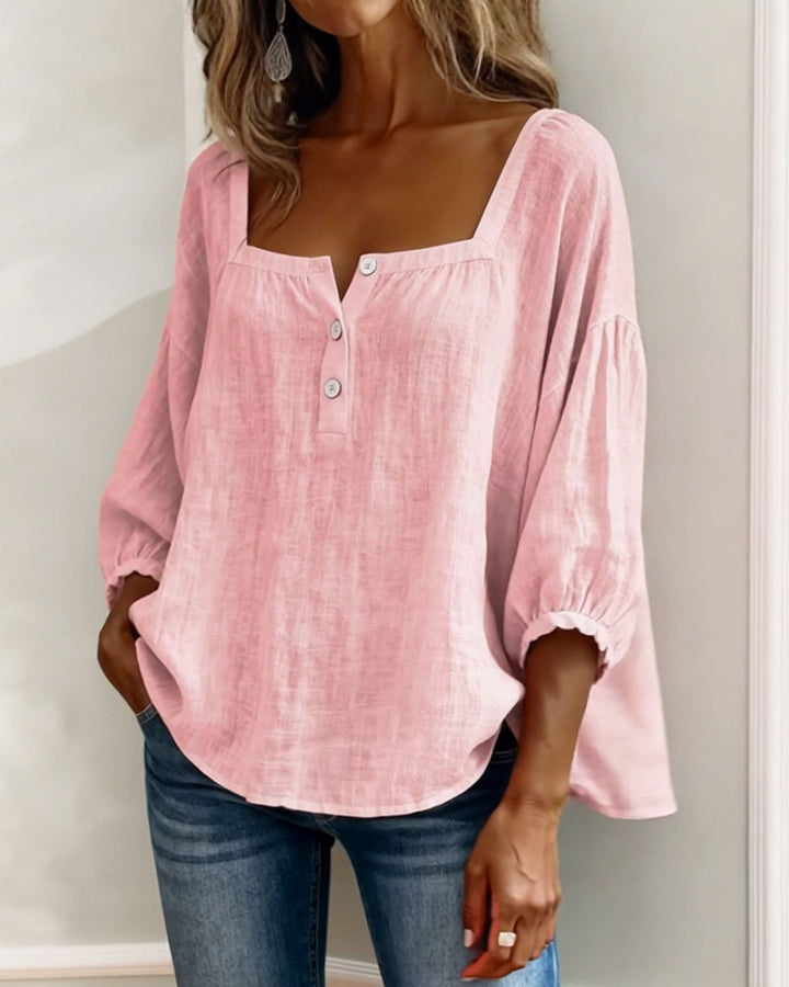 Uma | Square-Neck Puff-Sleeve Blouse