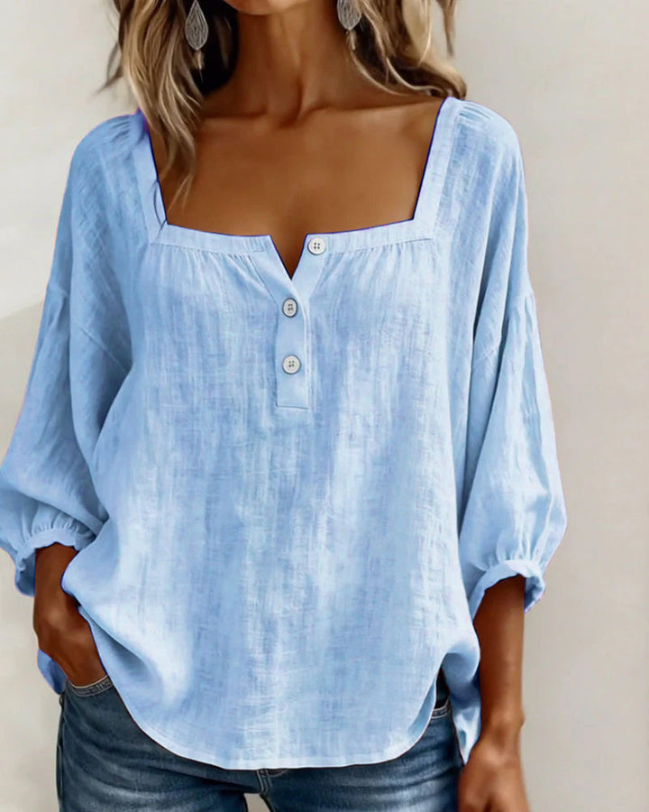Uma | Square-Neck Puff-Sleeve Blouse