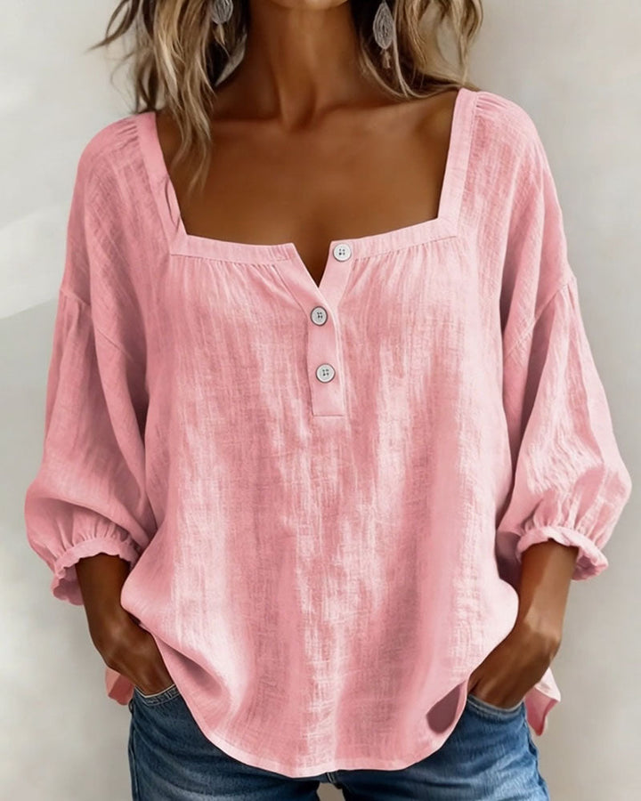 Uma | Square-Neck Puff-Sleeve Blouse