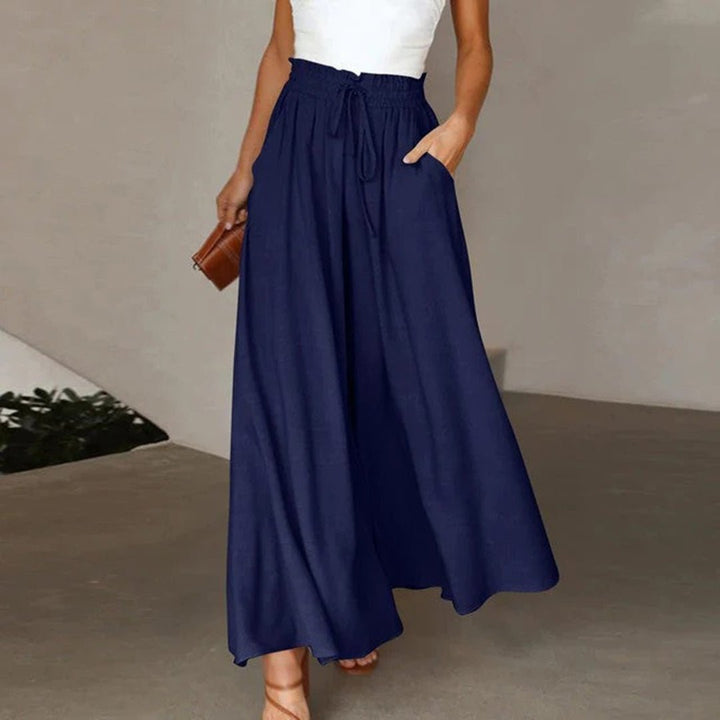 Mairi | Flowing Shirred Waist Palazzo Pants
