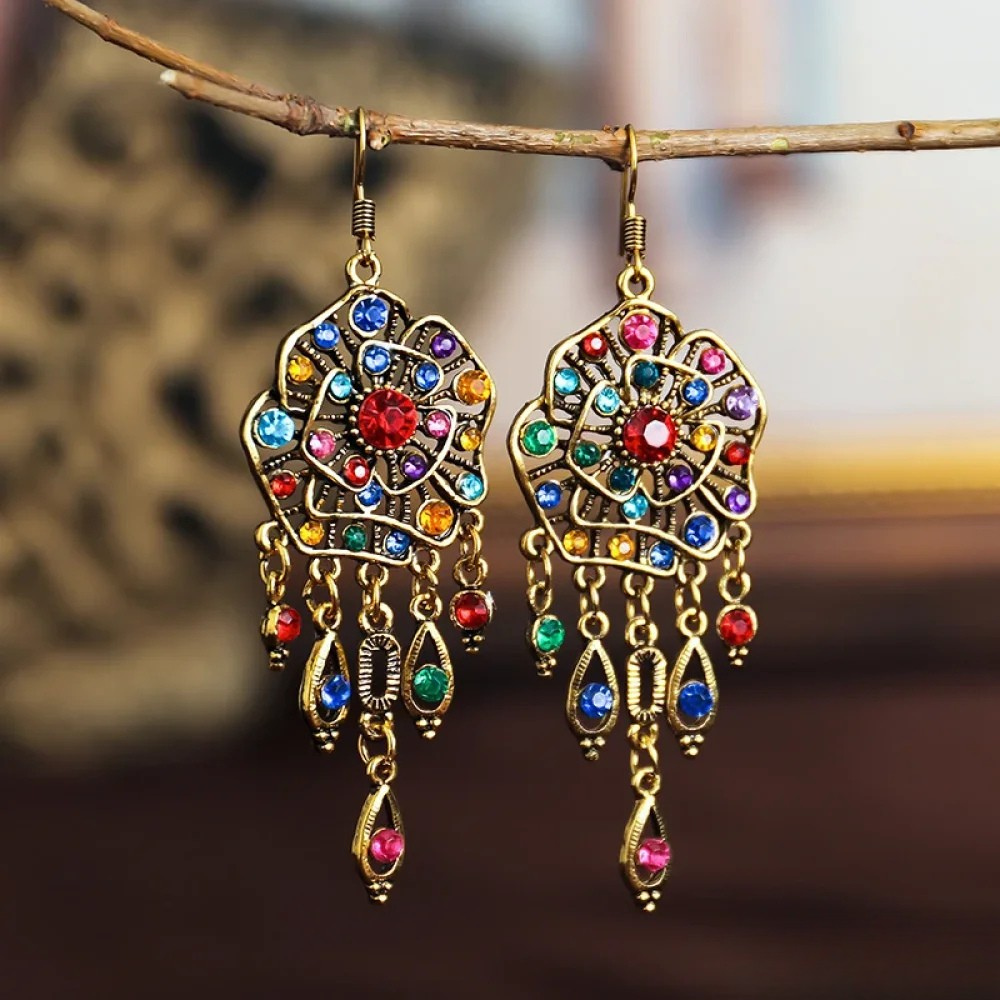 Coral | Retro Colourful Mandala Earrings