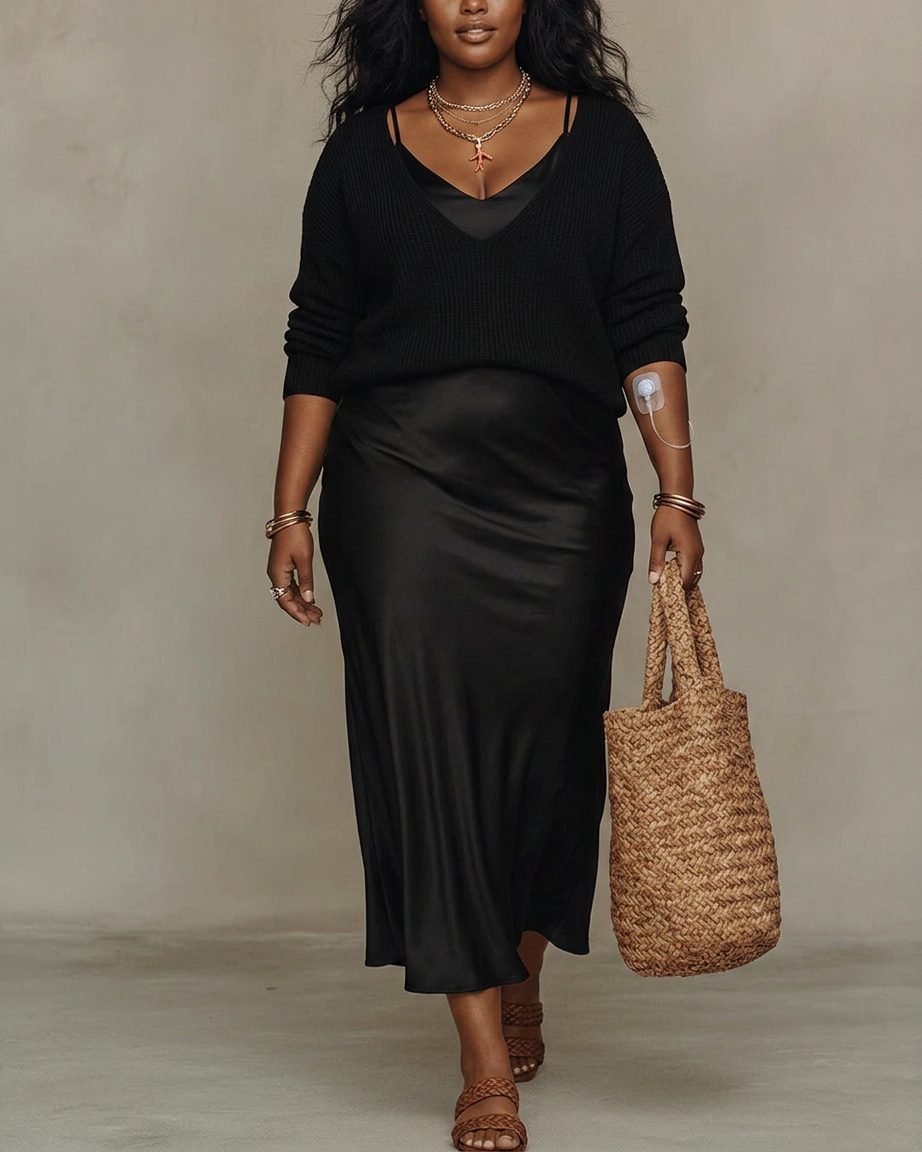 Alessia | Elegant Satin Midi Dress