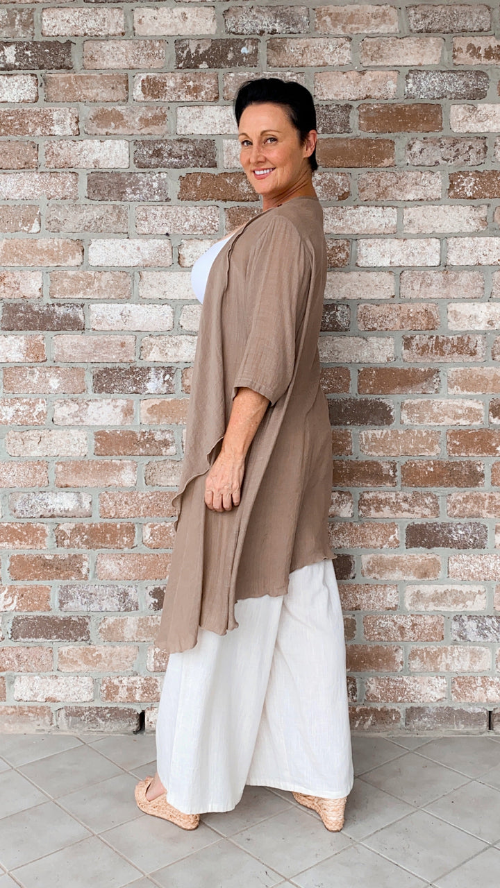 Gwen | Latte Longline Jacket