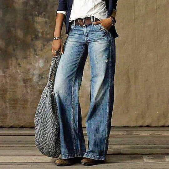 Roslyn | Retro High Waist Wide Leg Flare Jeans