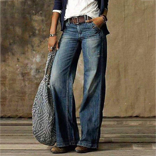 Roslyn | Retro High Waist Wide Leg Flare Jeans