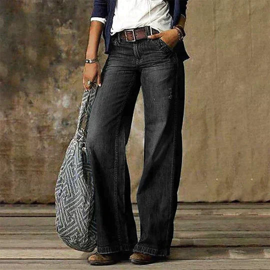 Roslyn | Retro High Waist Wide Leg Flare Jeans