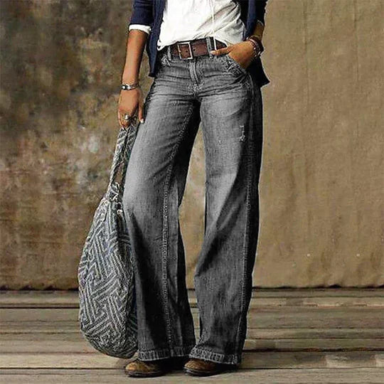 Roslyn | Retro High Waist Wide Leg Flare Jeans