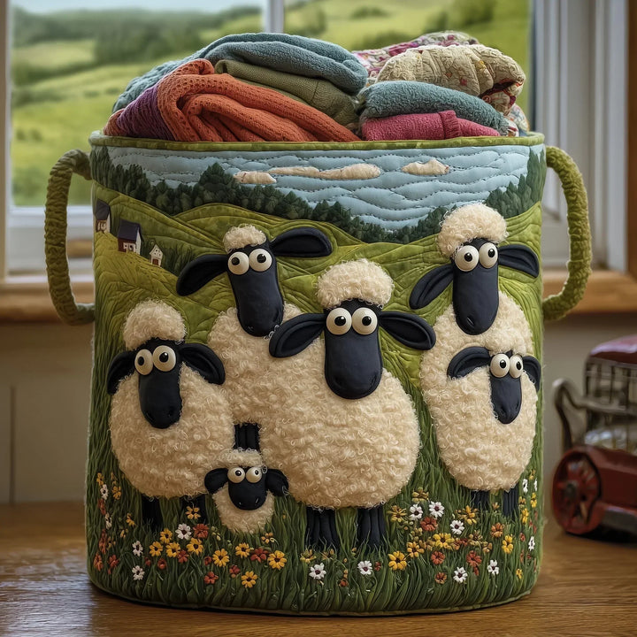 Hand-Quilted Sheep Basket
