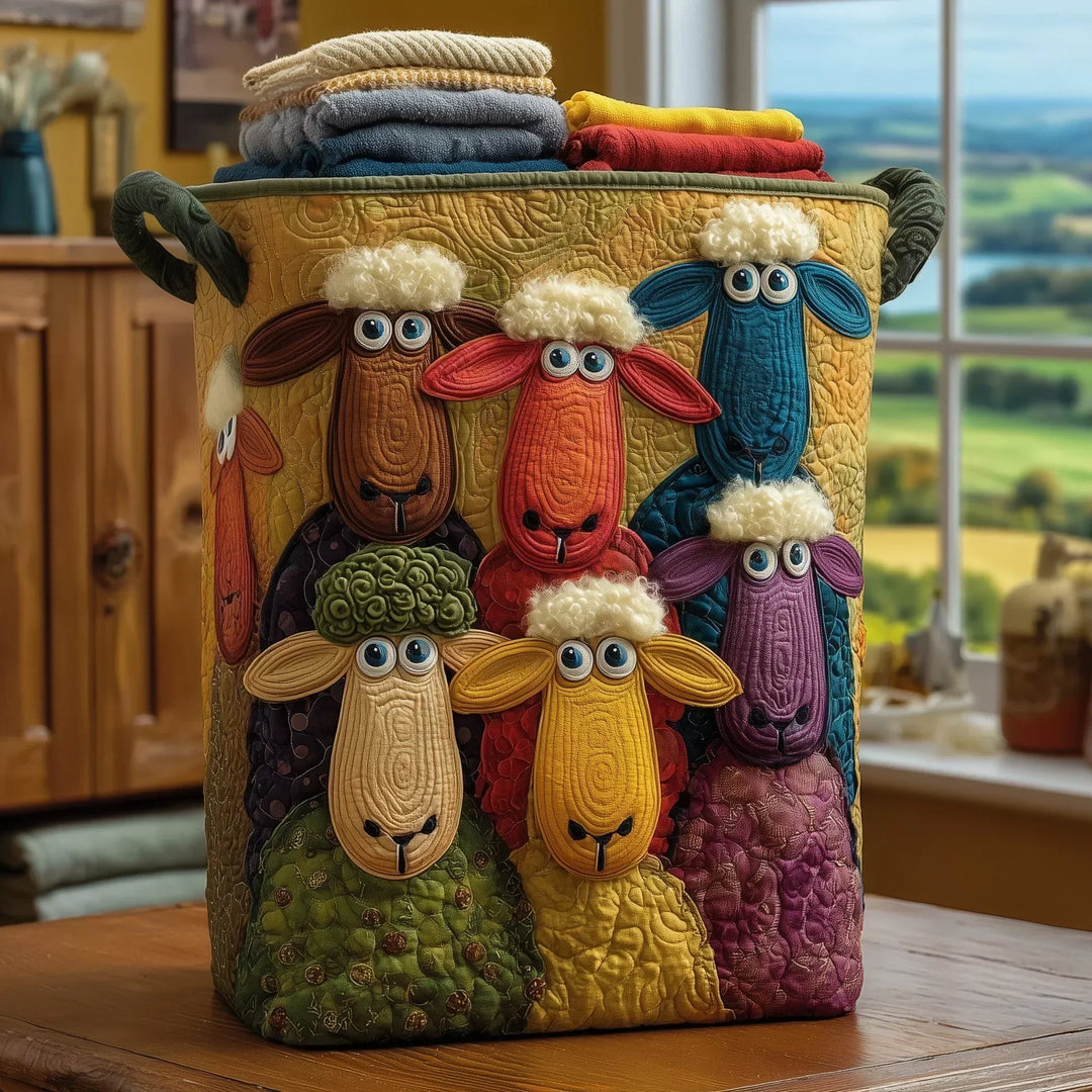 Hand-Quilted Sheep Basket