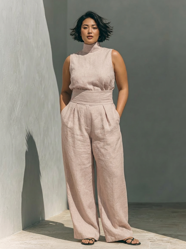 Marina | Sleeveless Blouse and Wide-Leg Pants Set