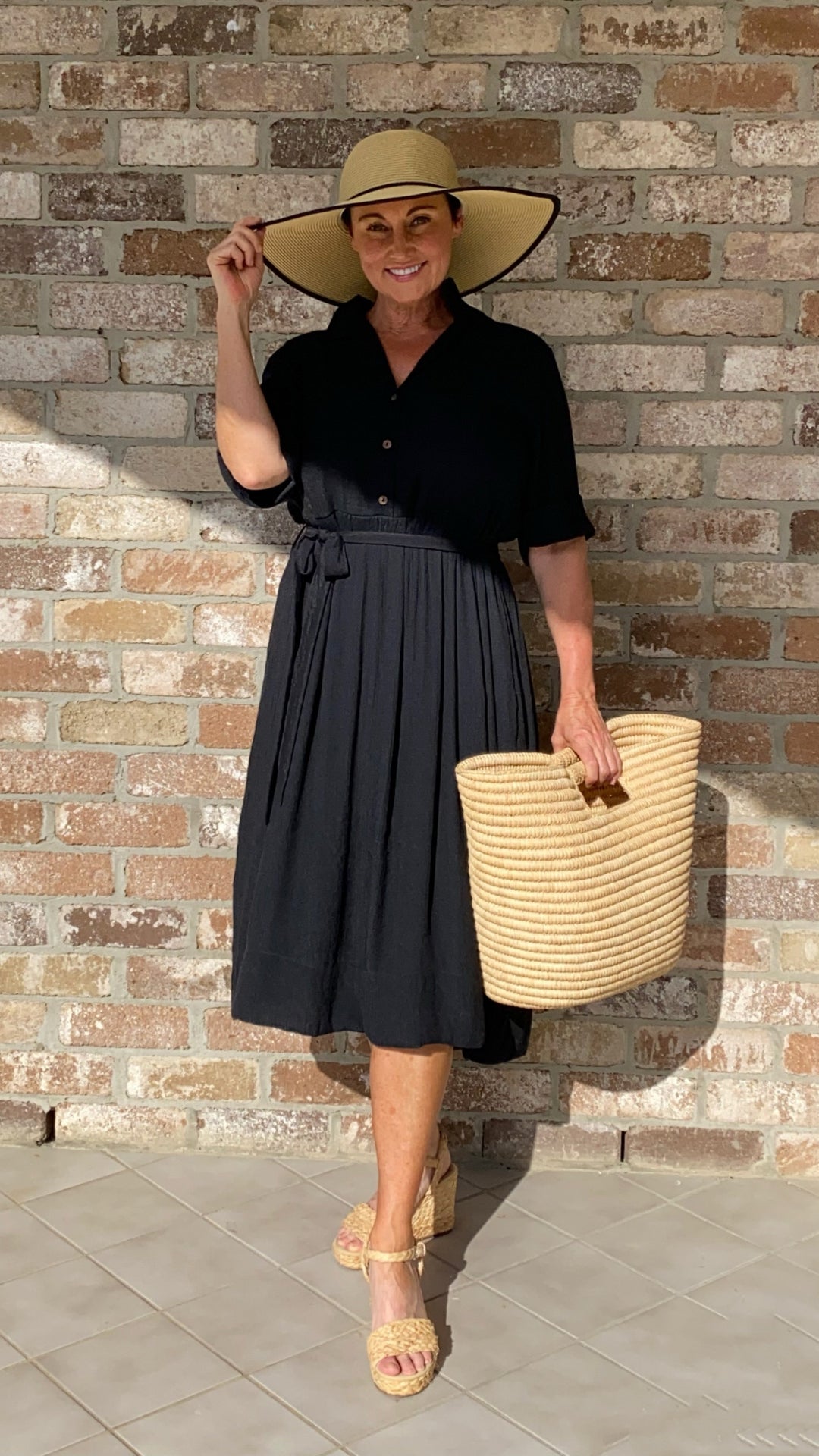 Ruby | Classic Black Midi Dress