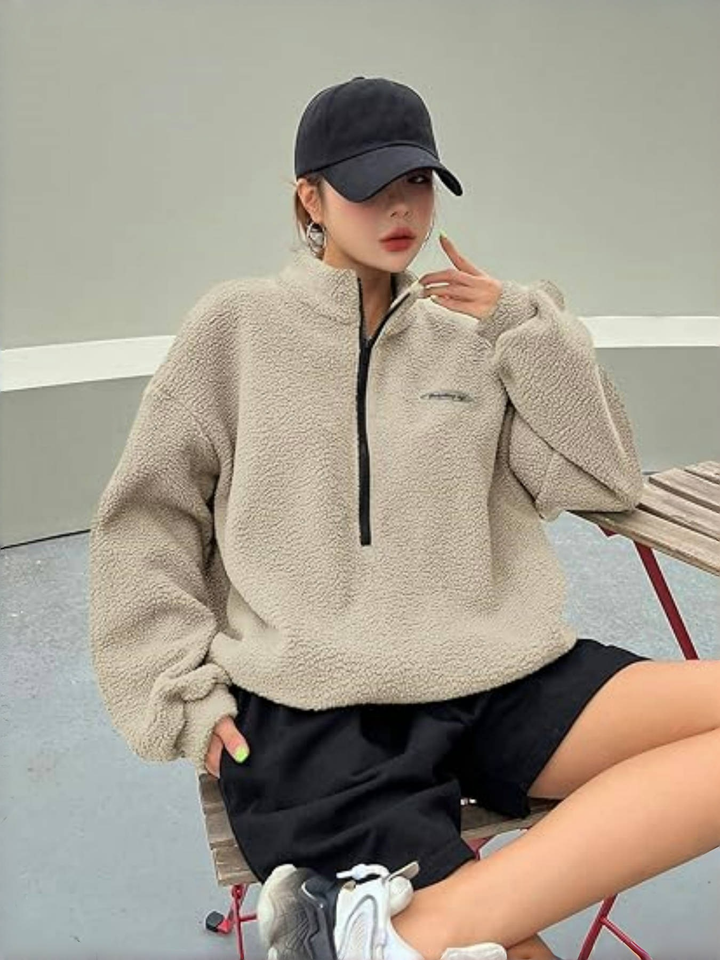 Tallie | Teddy Fleece Half Zip Sweater