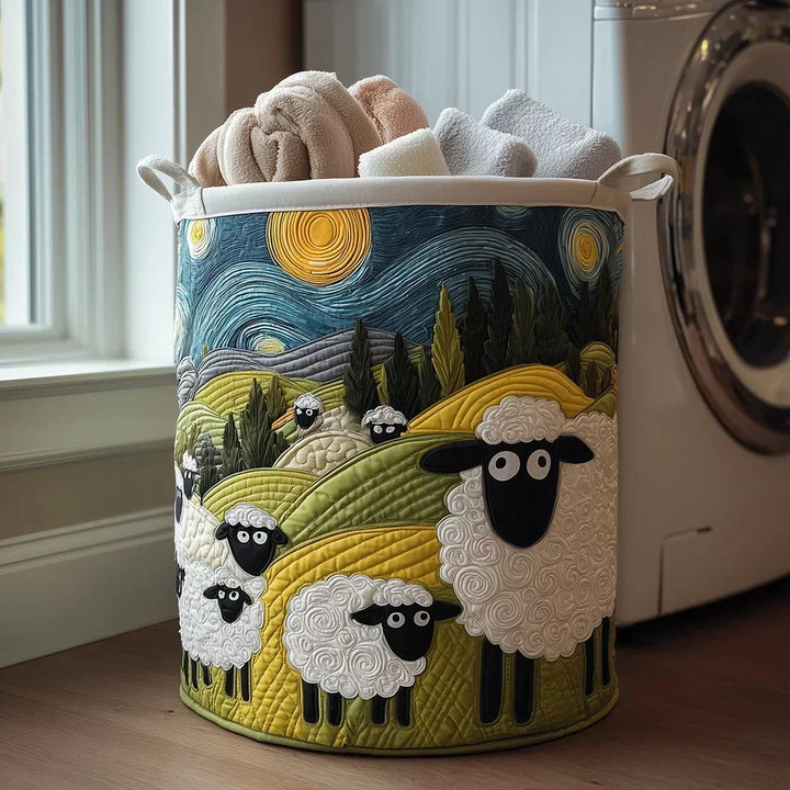 Hand-Quilted Sheep Basket