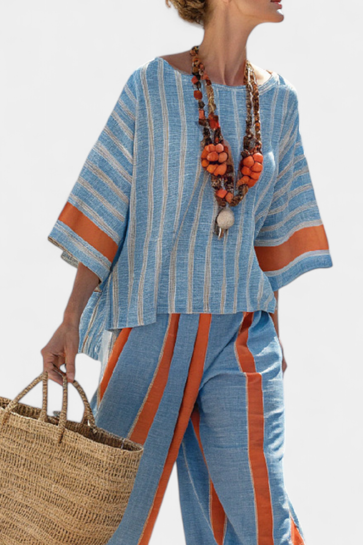 Velmere | Terracotta Striped Set