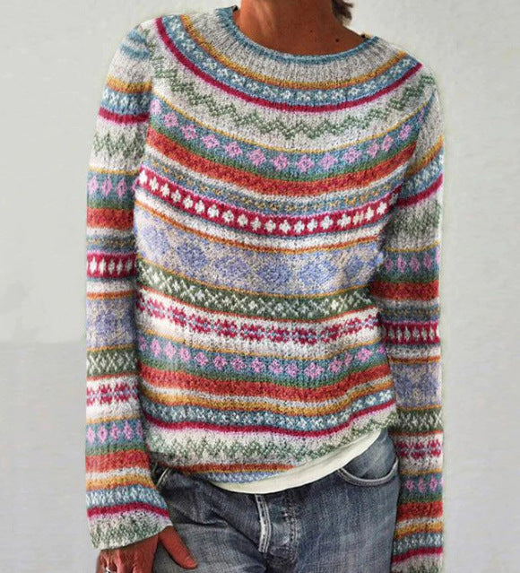 Zia | Rainbow Stripe Knit Jumper