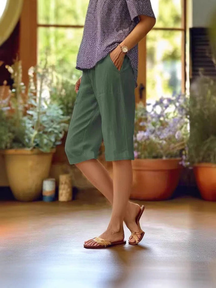 Eve | Light Knee Length Linen Shorts