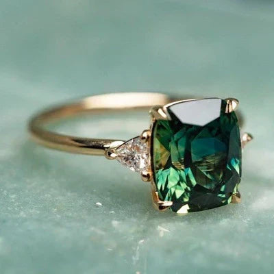 Gold Ring with Stone in Vintage Style