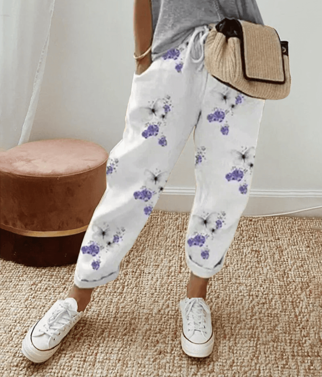 Hollie | Flattering Printed Comfort Waistband Pants