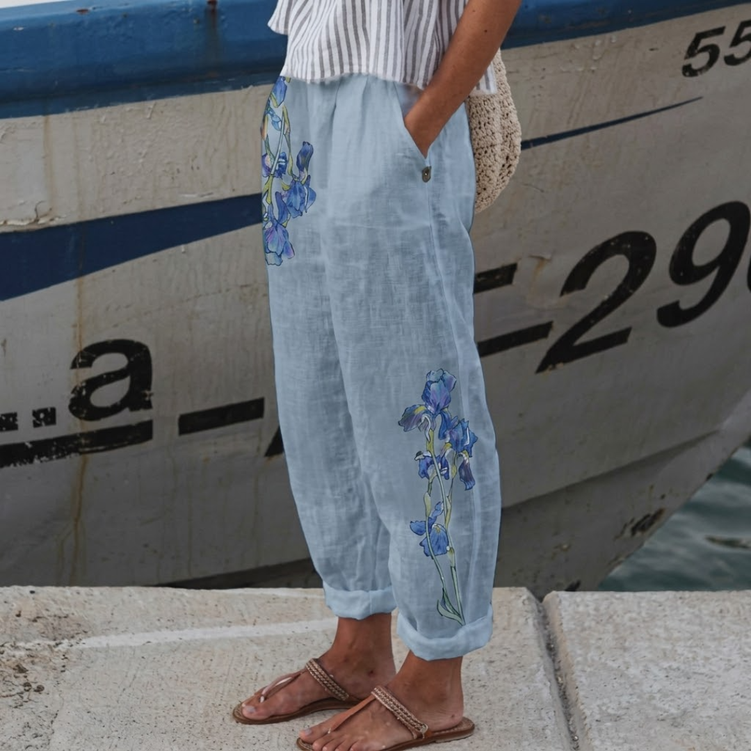 Kelsey | Elegant Vintage Floral Print Pants