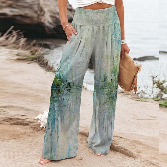Clover | Garden Floral Wide Leg Summer Pants
