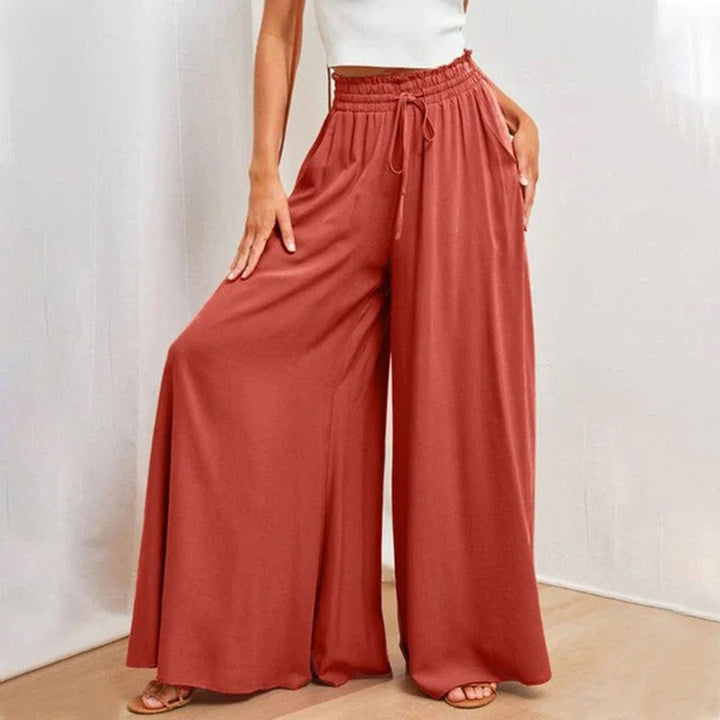 Mairi | Flowing Shirred Waist Palazzo Pants