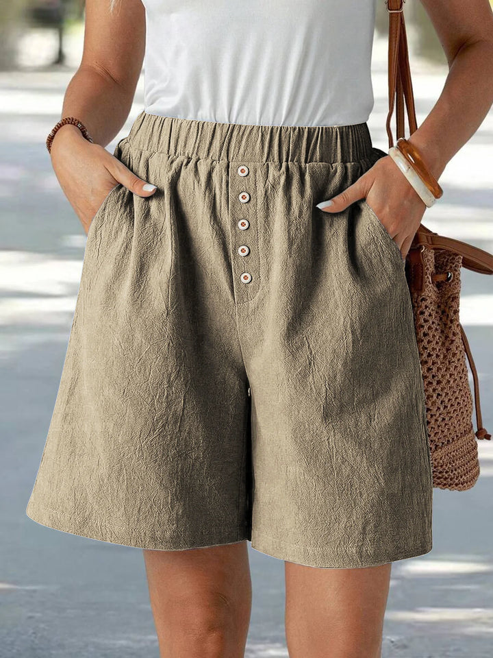 Marlowe | Buttoned Linen Shorts