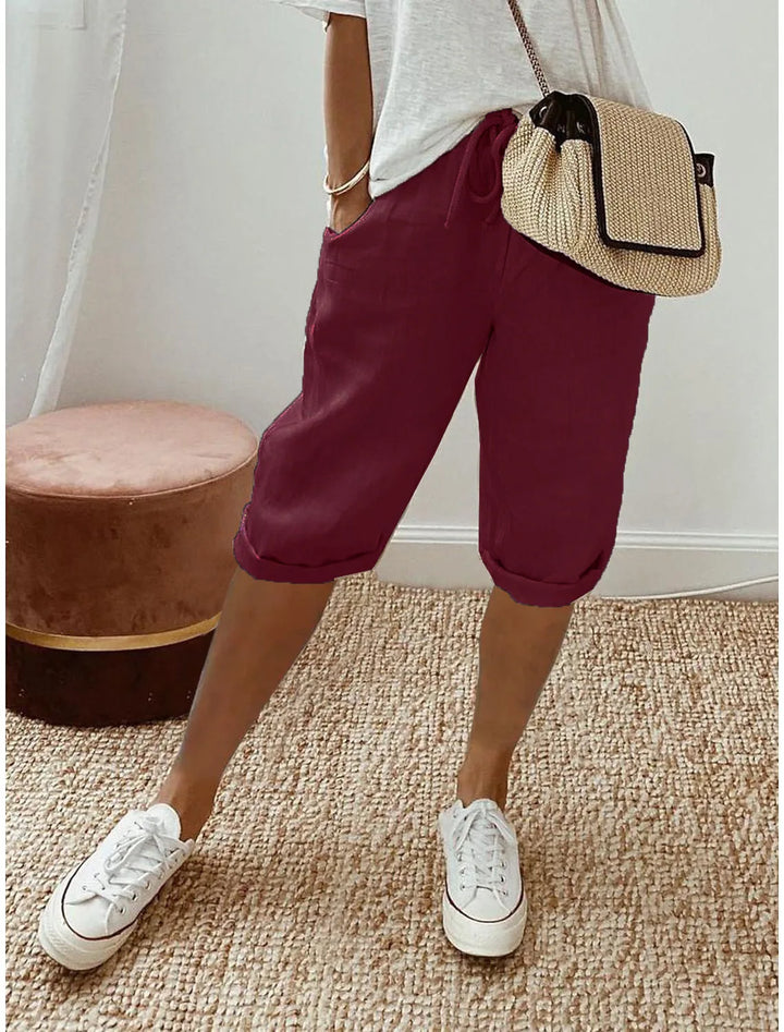 Wren | Linen Blend Sash-Tie Shorts