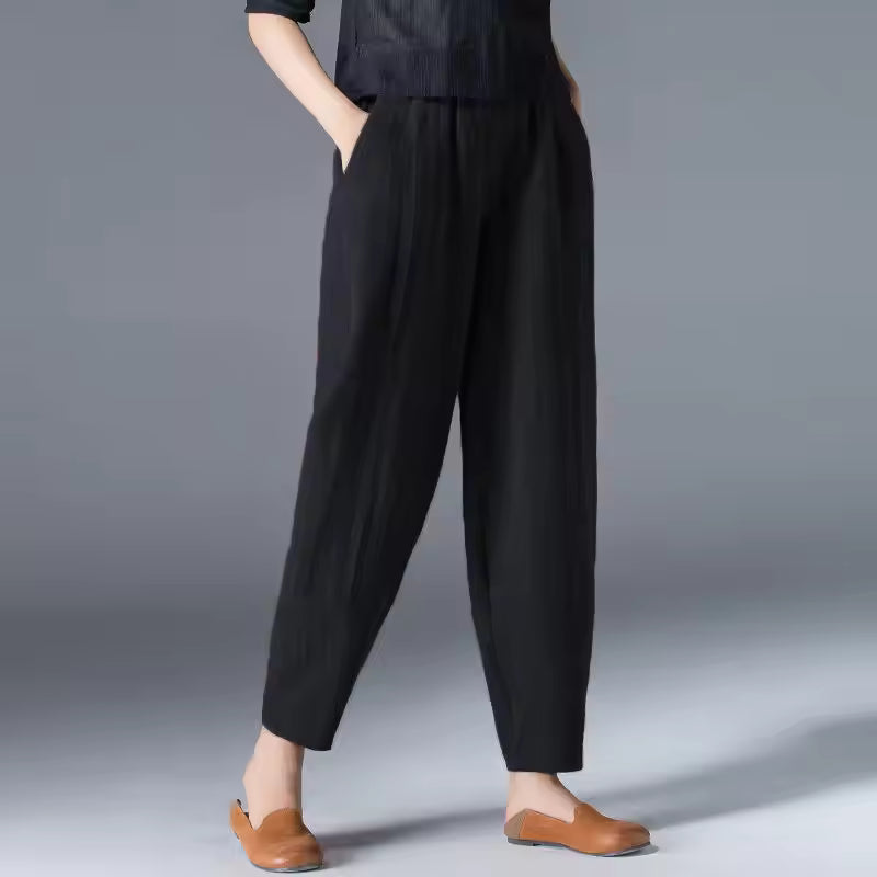 Irene | Lightweight Summer Pants with Pleated Front