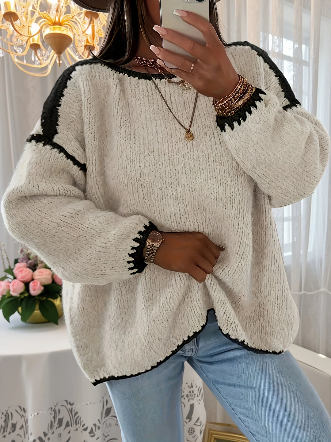 Astrid | Colour-Block Drop-Shoulder Jumper