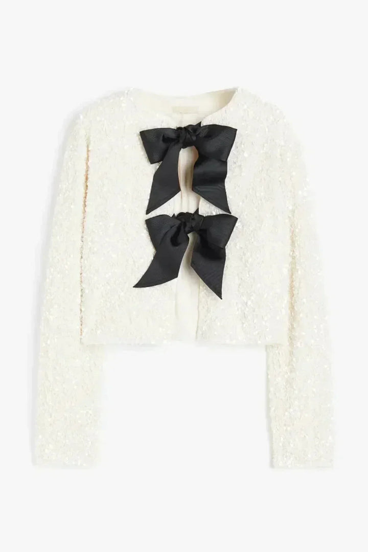 Denby | Chic Bow Detail Tweed Blouse
